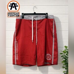 🩳 🌺🔥American Fighter Board Shorts Men’s Swim Trunks Surf Athletic Beach-Size 36